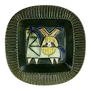 60s LISA LARSON for Gustavsberg "Varieté" Plate Dish Bowl Boy & Horse